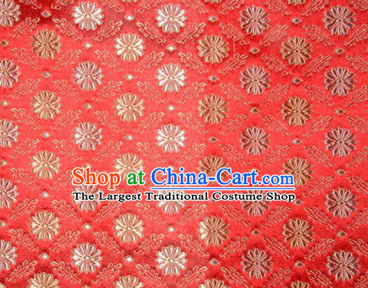 Classical Pattern Chinese Traditional Red Silk Fabric Tang Suit Brocade Cloth Cheongsam Material Drapery
