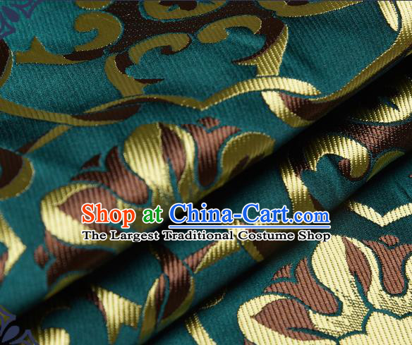 Chinese Traditional Tang Suit Deep Green Brocade Fabric Silk Cloth Cheongsam Material Drapery