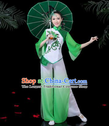 Chinese Classical Umbrella Dance Costume Traditional Folk Dance Yangko Clothing for Women