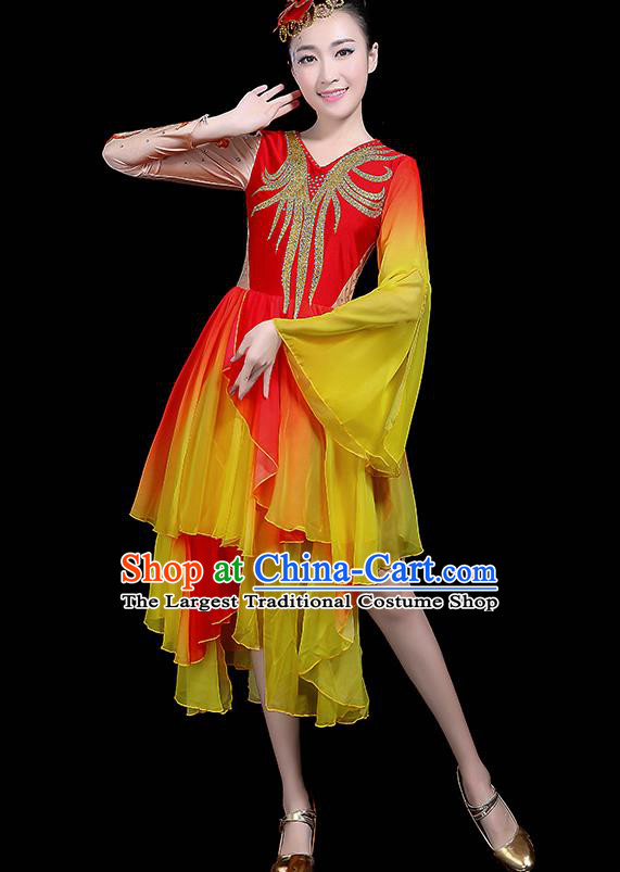 Traditional Chinese Fan Dance Folk Dance Costume Classical Yangko Dance Classical Dance Dress