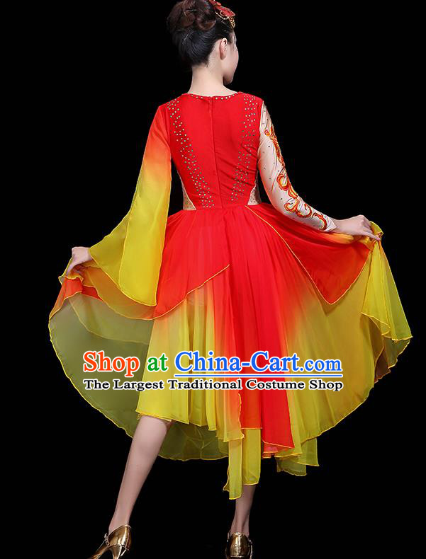 Traditional Chinese Fan Dance Folk Dance Costume Classical Yangko Dance Classical Dance Dress