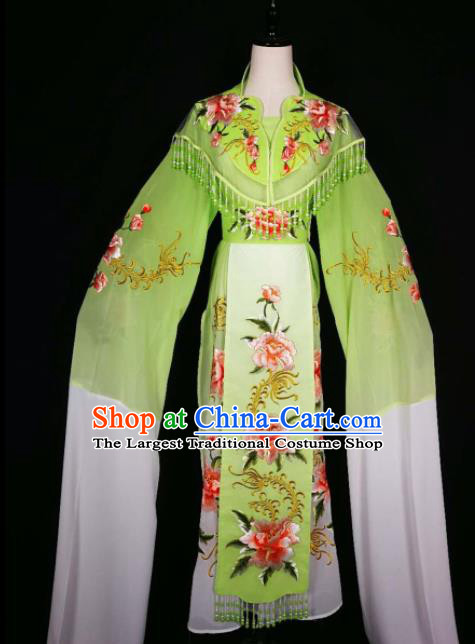 Chinese Traditional Beijing Opera Diva Green Dress Peking Opera Princess Costume for Adults