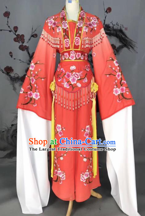 Chinese Traditional Beijing Opera Red Embroidered Dress Peking Opera Actress Costume for Rich