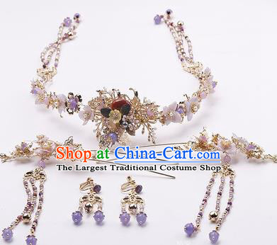 Top Chinese Ancient Traditional Wedding Hair Accessories Phoenix Coronet Hairpins Complete Set for Women