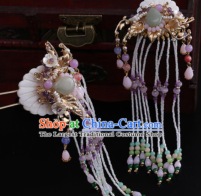 Top Chinese Traditional Hair Accessories Ancient Classical Tassel Step Shake Palace Hairpins for Women