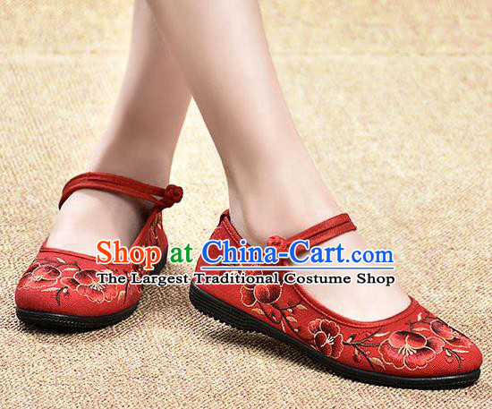 Chinese Shoes Wedding Shoes Traditional Embroidered Shoes Bride Red Shoes for Women