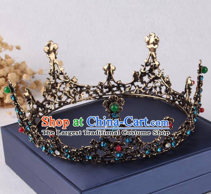 Top Grade Gothic Hair Accessories Round Royal Crown for Women
