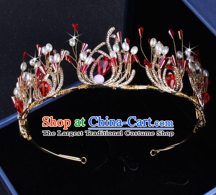 Top Grade Gothic Hair Accessories Crystal Golden Royal Crown for Women