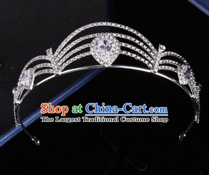 Top Grade Gothic Hair Accessories Catwalks Princess Zircon Royal Crown for Women