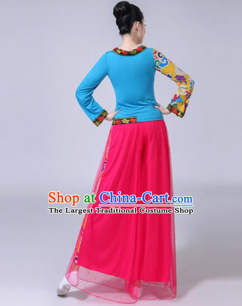 Traditional Chinese Yangko Dance Costumes Folk Dance Fan Dance Clothing for Women
