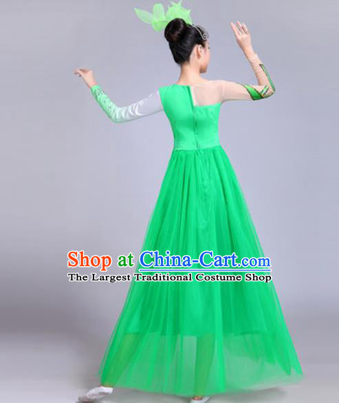 Professional Modern Dance Opening Dance Green Dress Stage Show Chorus Group Dance Costumes for Women