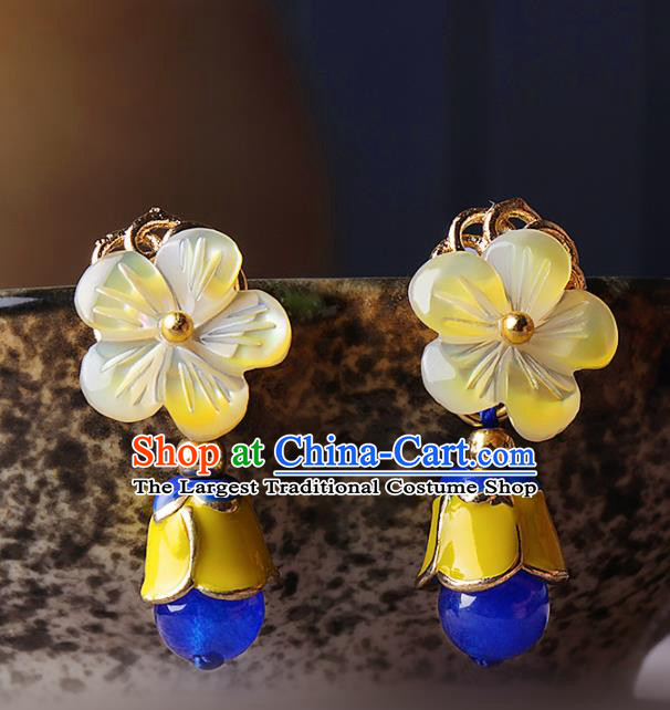 Chinese Traditional Jewelry Accessories National Hanfu Flowers Earrings for Women