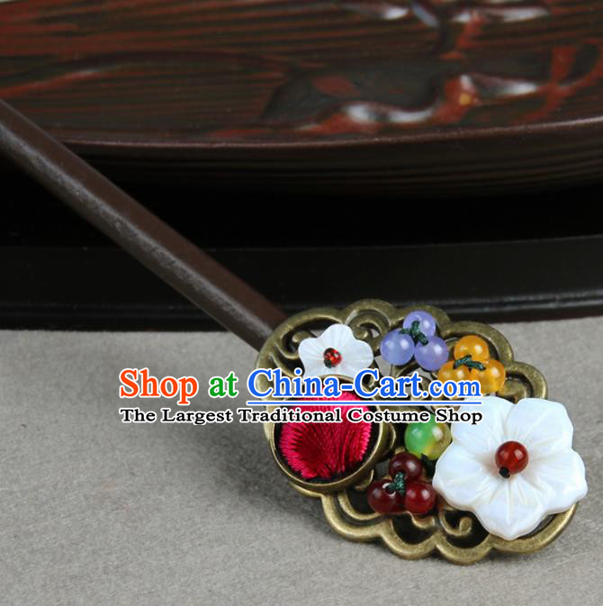 Chinese Traditional Hair Accessories Hair Clip National Hanfu Wood Hairpins for Women