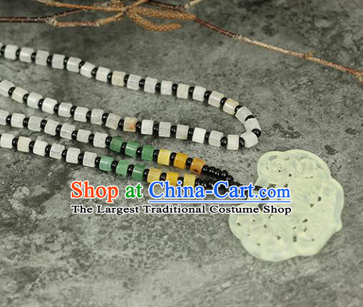 Handmade Chinese Traditional Jade Necklace Traditional Classical Hanfu Necklet Jewelry Accessories for Women