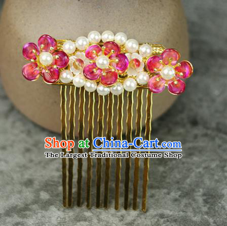 Handmade Chinese Traditional Pearls Hair Combs Traditional Classical Hanfu Hair Accessories for Women