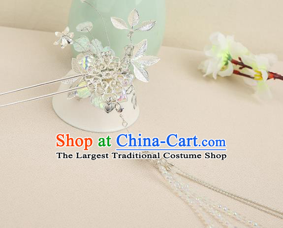 Chinese Ancient Traditional Hanfu Tassel Hairpins Step Shake Handmade Classical Hair Accessories for Women