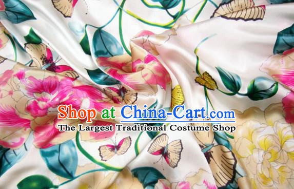Asian Chinese Traditional Pattern Design White Brocade Fabric Silk Fabric Chinese Material