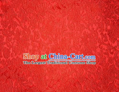 Asian Chinese Tang Suit Red Satin Material Traditional Pattern Design Brocade Silk Fabric