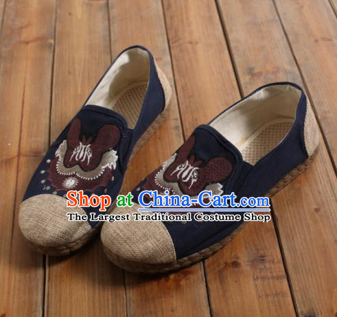 Chinese Traditional National Embroidered Shoes Martial Arts Shoes Ancient Monk Shoes for Men