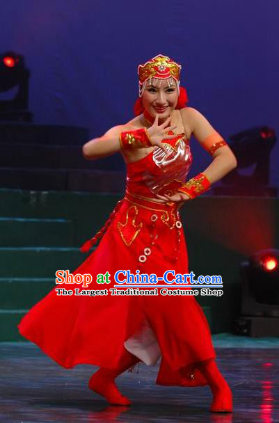 Chinese Traditional Folk Dance Mongolian Ethnic Costumes Group Dance Stage Performance Dress for Women