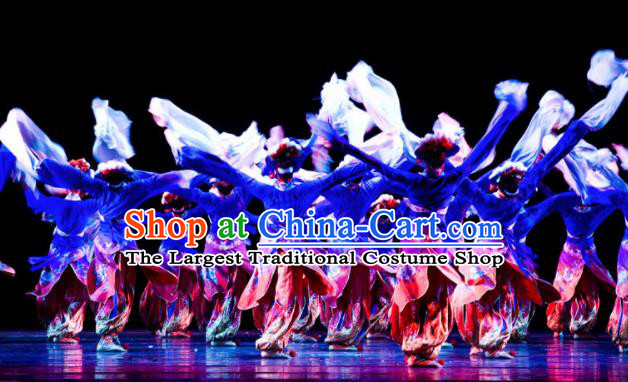 Chinese Traditional Folk Dance Group Dance Costumes Peking Opera Stage Performance Dress for Women