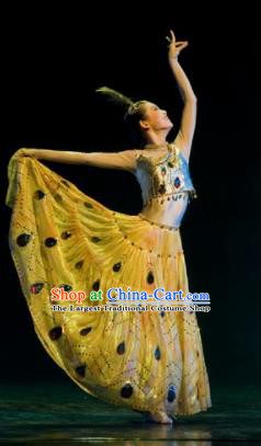 Chinese Traditional Folk Dance Peacock Dance Costumes Group Dance Stage Performance Clothing for Women
