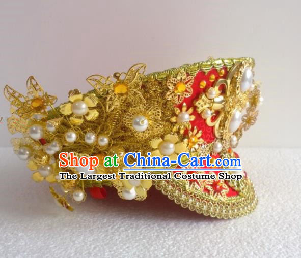Chinese Ancient Queen Hair Accessories Qing Dynasty Empress Hat Headwear for Women
