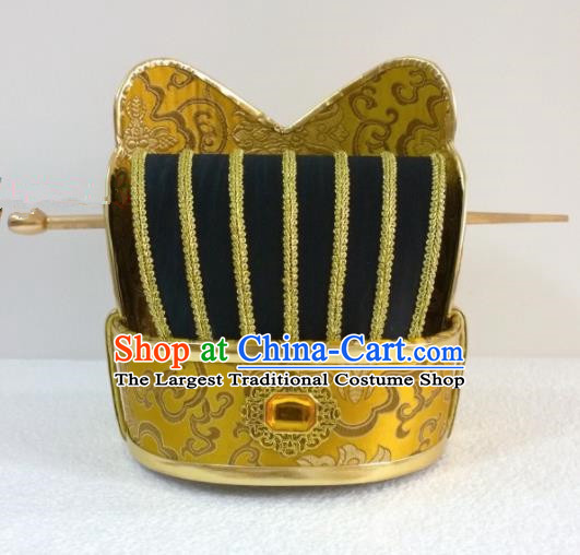 Chinese Ancient Minister Hair Accessories Han Dynasty Prime Minister Hat Headwear for Men