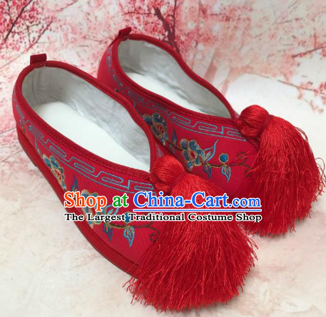 Traditional Chinese Shoes Wedding Shoes Ancient Princess Shoes Beijing Opera Embroidered Shoes for Women