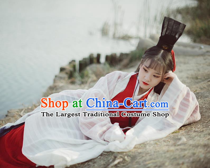 Chinese Ancient Swordswoman Hanfu Dress Traditional Jin Dynasty Historical Costumes Complete Set for Women