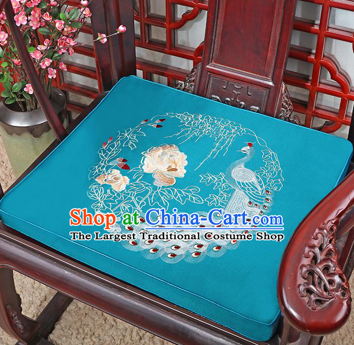 Chinese Classical Household Ornament Traditional Handmade Embroidered Peony Cushion Armchair Mat