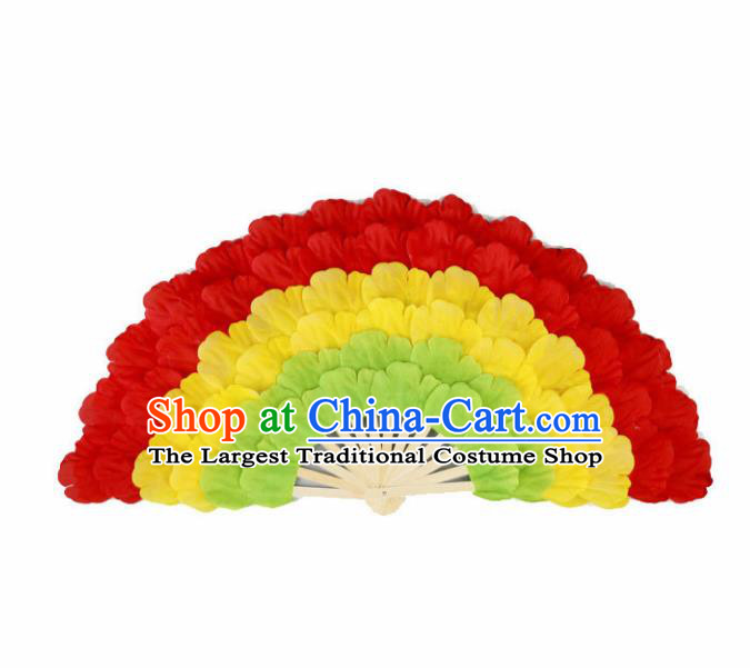Chinese Traditional Folk Dance Props Classical Dance Fans Red Peony Fans