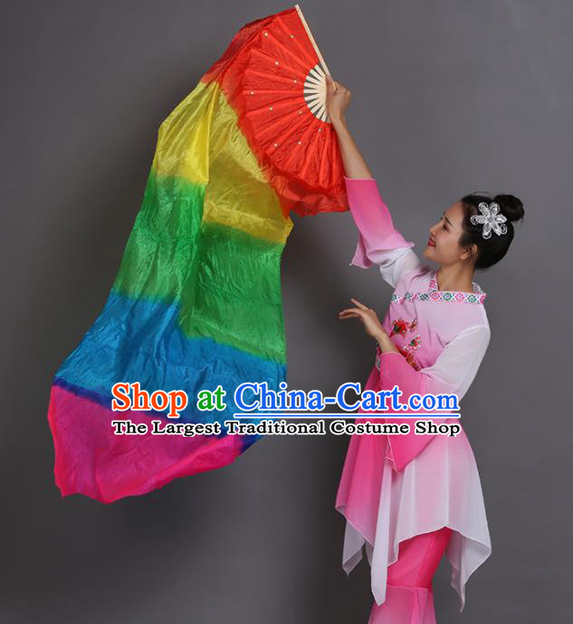 Chinese Traditional Folk Dance Props Classical Dance Fans Silk Ribbon Fans