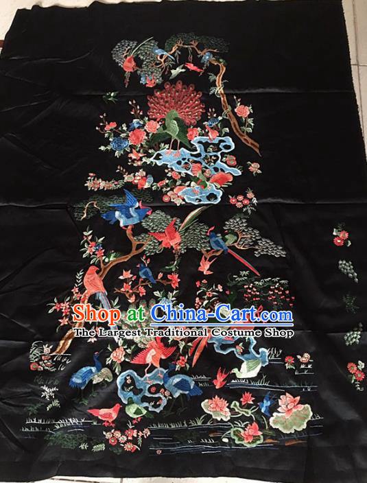 Chinese Traditional Handmade Embroidery Craft Embroidered Birds Silk Patches Embroidering Accessories