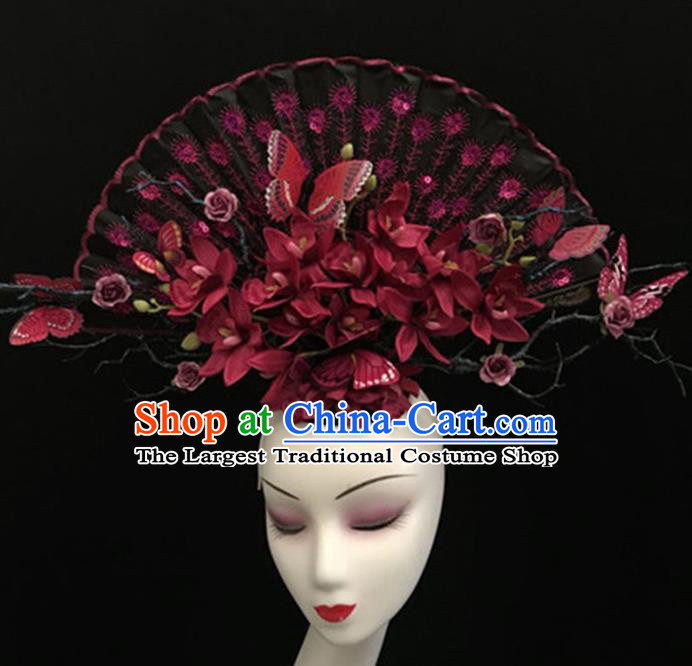 Top Halloween Giant Hair Accessories Chinese Traditional Catwalks Headpiece for Women