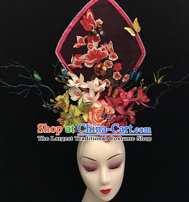 Top Halloween Giant Goldfish Hair Accessories Chinese Traditional Catwalks Headpiece for Women