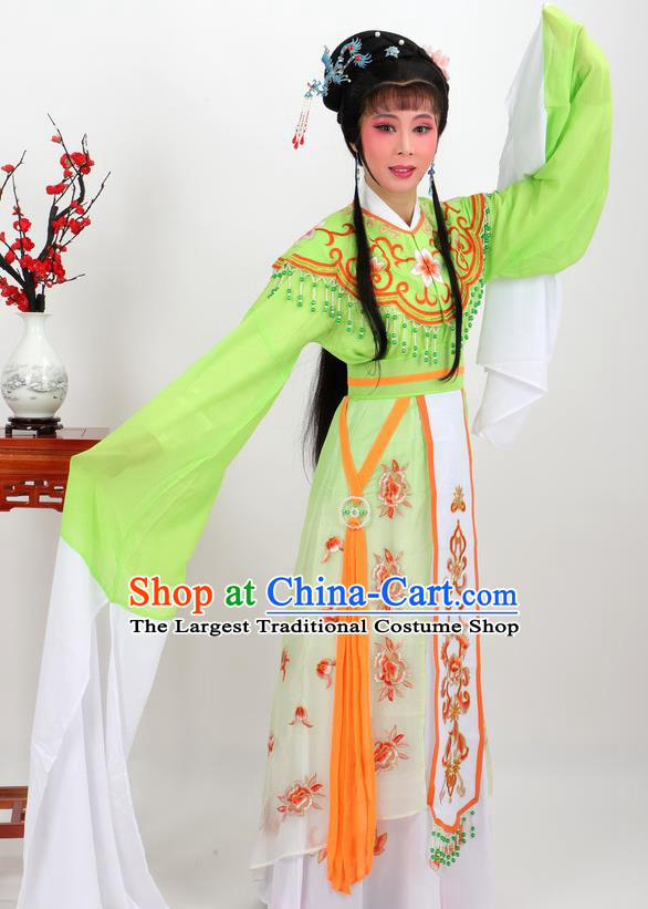 Professional Chinese Traditional Beijing Opera Diva Green Dress Ancient Imperial Consort Costumes for Women