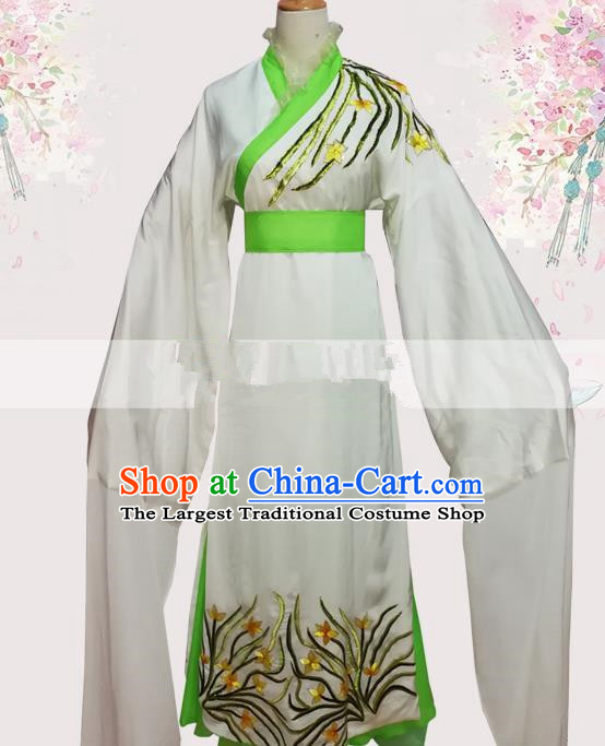 Professional Chinese Traditional Beijing Opera Diva White Dress Ancient Nobility Lady Costumes for Women