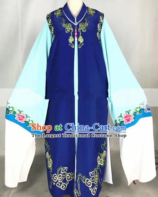 Professional Chinese Traditional Beijing Opera Niche Royalblue Ceremonial Robe Ancient Nobility Childe Costume for Men