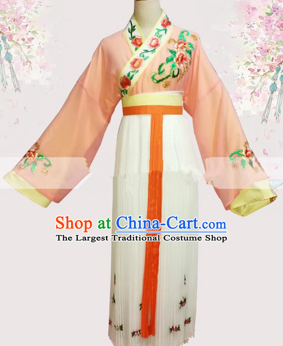 Professional Chinese Traditional Beijing Opera Orange Dress Ancient Maidservants Costume for Women