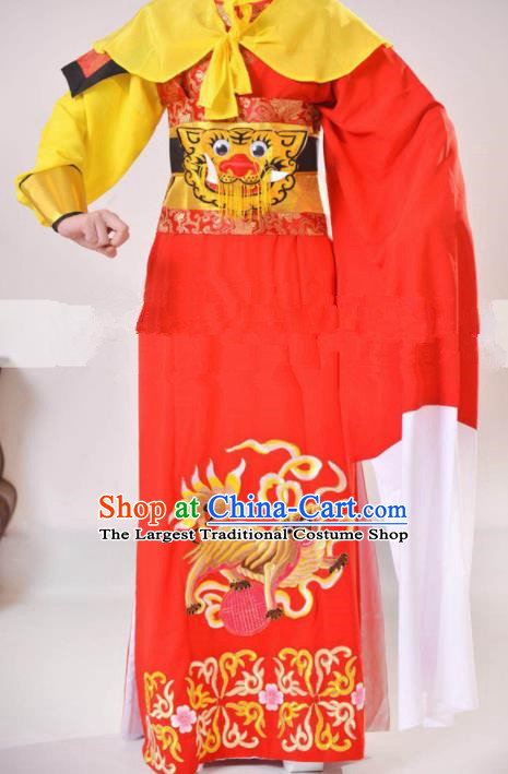 Professional Chinese Traditional Beijing Opera Takefu Red Clothing Ancient Swordsman Costume for Men