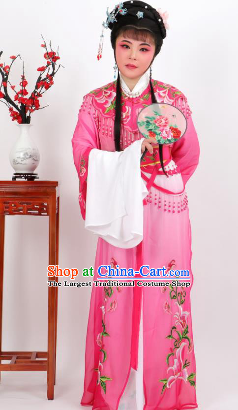 Chinese Traditional Peking Opera Actress Court Princess Rosy Dress Ancient Palace Lady Costume for Women