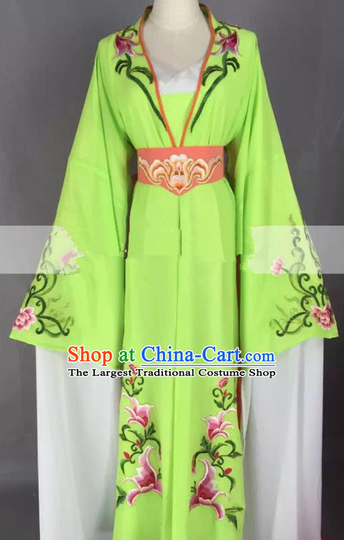 Chinese Traditional Peking Opera Actress Hua Tan Green Dress Ancient Rich Lady Costume for Women