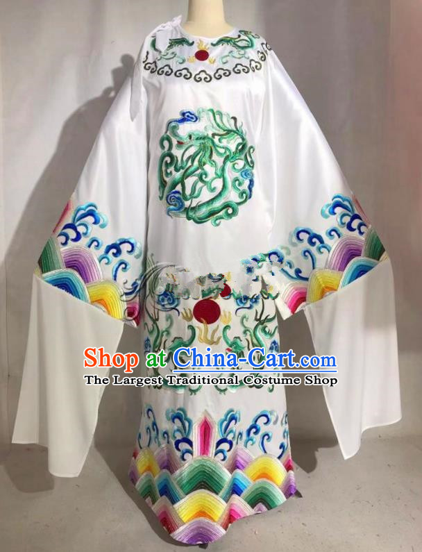 Professional Chinese Traditional Beijing Opera White Imperial Robe Ancient Emperor Costume for Men