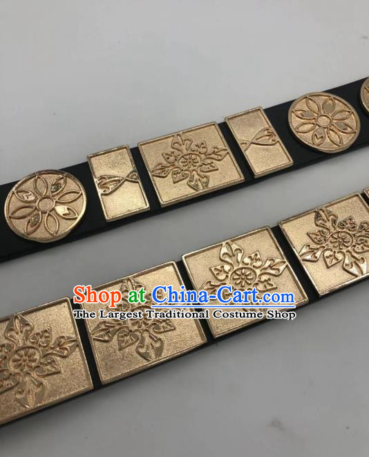 Chinese Traditional Ming Dynasty Blades Hanfu Belts Ancient Swordsman Leather Waistband for Men