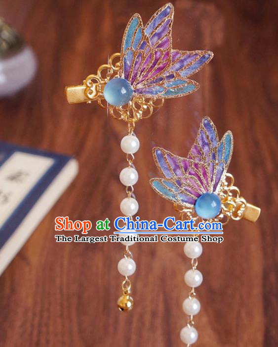 Chinese Ancient Song Dynasty Princess Butterfly Hair Claws Hairpins Traditional Hanfu Court Hair Accessories for Women
