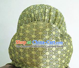 Chinese Traditional Handmade Three Kingdoms Period Civilian Yellow Hat Ancient Drama Swordsman Guan Yu Headwear for Men