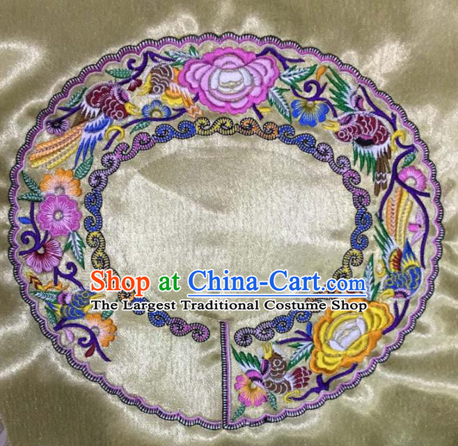 Chinese Traditional National Embroidered Peony Applique Dress Patch Embroidery Cloth Accessories