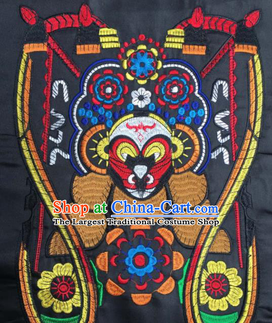 Chinese Traditional National Embroidered Beijing Opera Sun Wukong Facial Masks Applique Dress Patch Embroidery Cloth Accessories