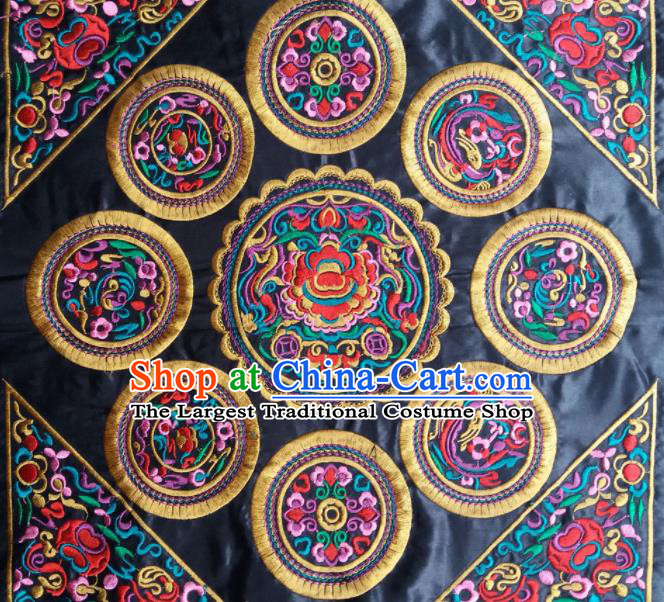 Chinese Traditional Embroidered Flowers Navy Applique National Dress Patch Embroidery Cloth Accessories